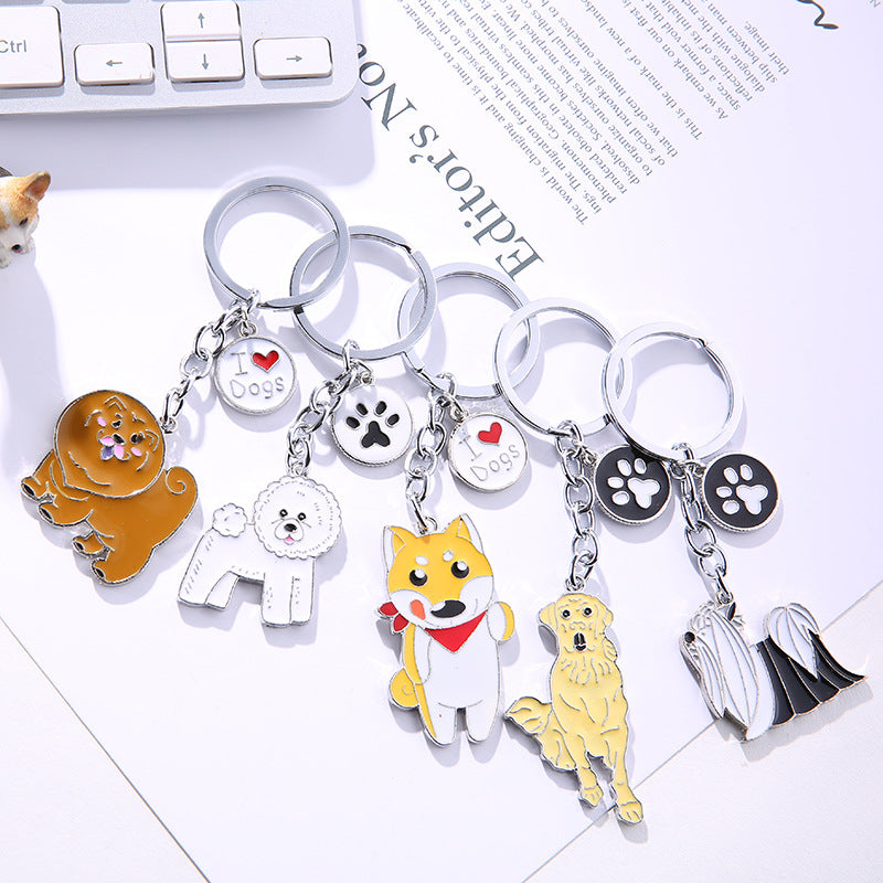 Wholesale Zinc Alloy Dog Keychain